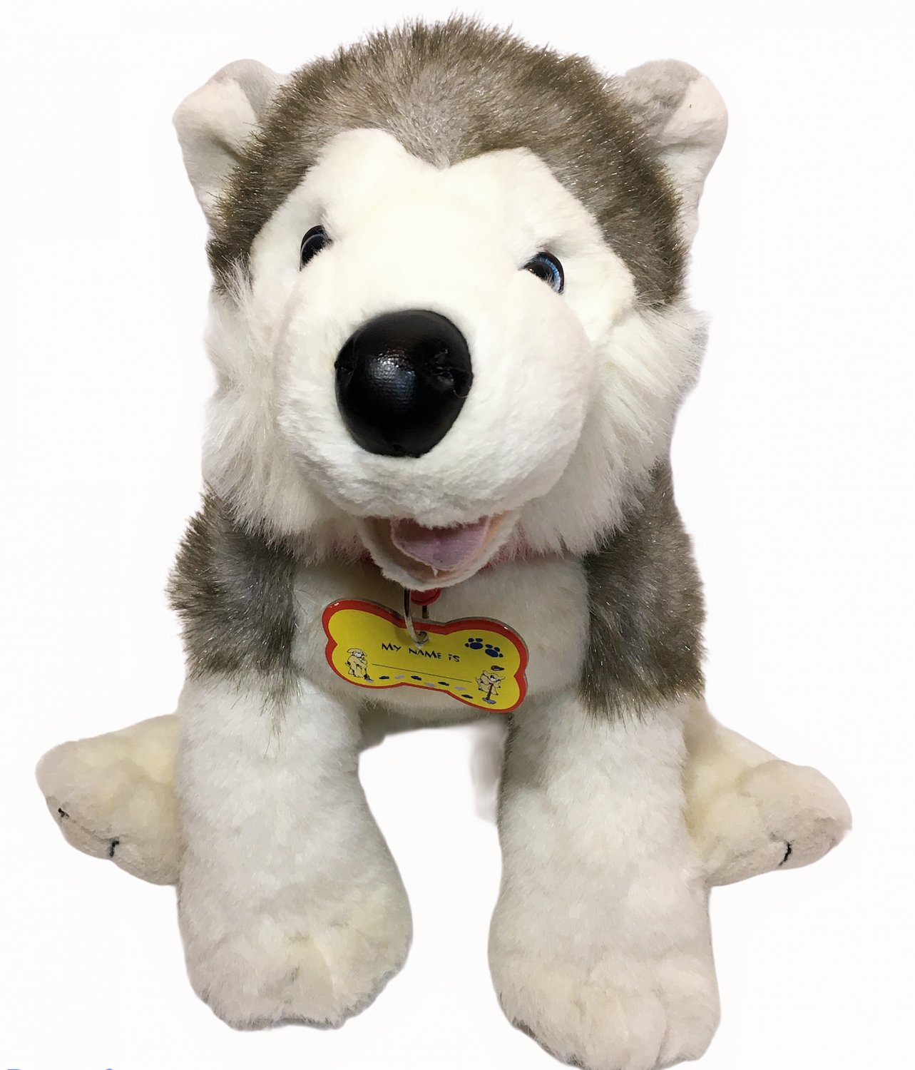 Build A Bear Husky Malamute Eskimo Puppy Dog Plush Red Collar & tag 13"