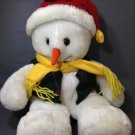 Holiday Snowman White Plush International Bazaar w/ Hat Scarf Vest 18" Holiday Snowman White Plush International Bazaar w/ Hat Scarf Vest 18"