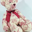 Target Teddy Bear Plush RARE Red Design Print Cupid Victorian Bow Ribbon 12"