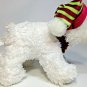 Commonwealth Polar Bear Plush White Stuffed Animal Red Green Striped Scarf NWT