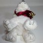 Commonwealth Polar Bear Plush White Stuffed Animal Red Green Striped Scarf NWT