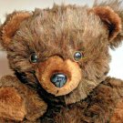 Vintage Teddy Bear Plush Cuddle Wit Dark Chestnut Brown Grizzly Stuffed Animal