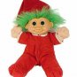 Russ Troll Plush Doll Jangles Green Hair Soft Body Sculpture Red Pajamas Large