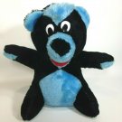 Acme Teddy Bear Plush Vintage 1986 Black Blue Stuffed Animal in Korea 10"