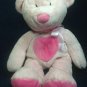 First Impressions Teddy Bear Plush Pink Heart Stuffed Animal Bean 16" Sewn Eyes