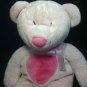 First Impressions Teddy Bear Plush Pink Heart Stuffed Animal Bean 16" Sewn Eyes