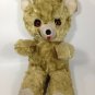 Vintage Teddy Bear Plush Handmade Musical Olive Green Stuffed Animal 16"
