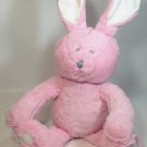 Triboro Quilt Plush Pink Bunny Rabbit Soft Stuffed Animal Toy Sewn Eyes 12"