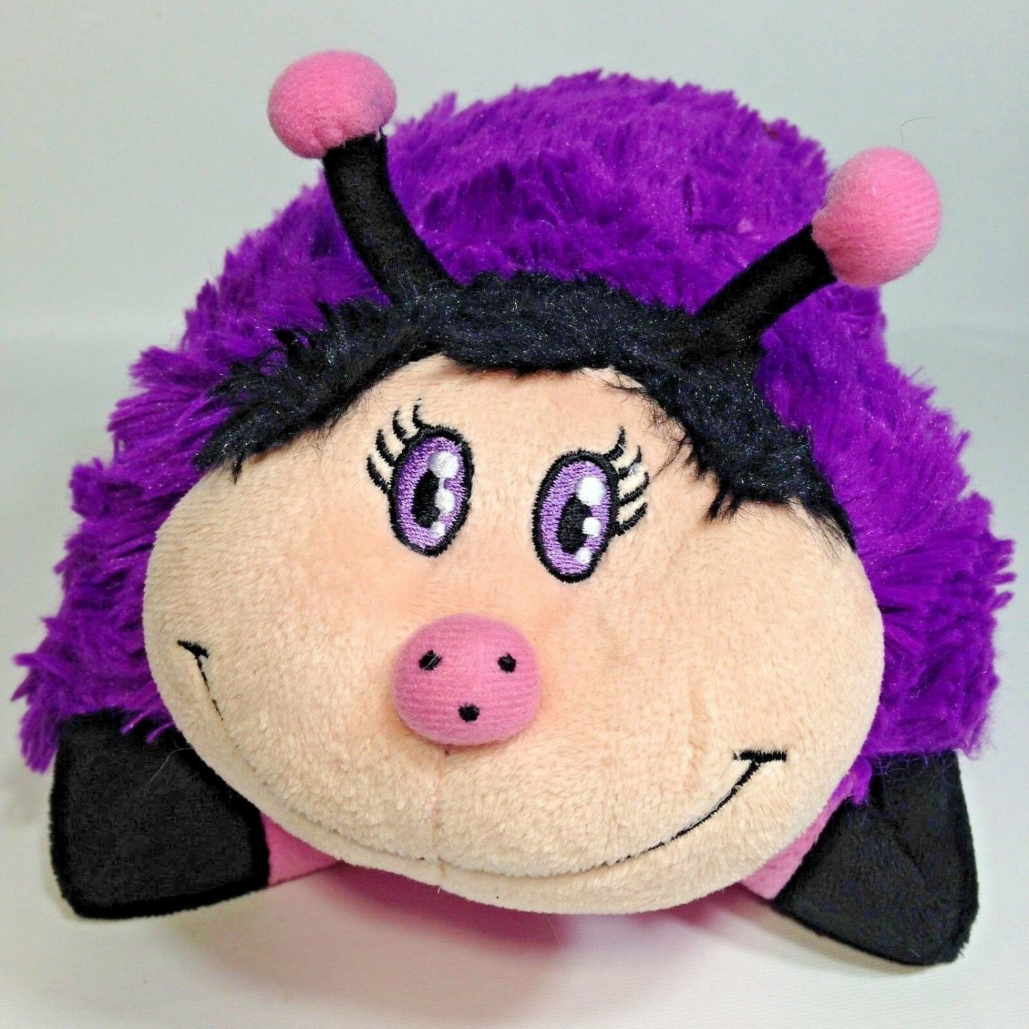 Pillow Pets Dreamy Ladybug Purple Pink Plush Limited Edition 2011 Pee Wees 11"