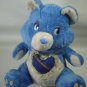 Vintage ETONE Teddy Bear Plush RARE White Blue Heart 14" Lovey Toy Soft Doll