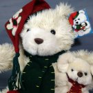 CALLIE & FRIENDS Plush Ivory TEDDY BEAR & MOUSE 1998 Holiday Stuffed Animal TAG