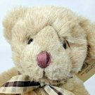 Russ Teddy Bear Plush Caress Soft Pets Tan Stuffed Animal #4568 Brown Bow Tie