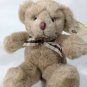 Russ Teddy Bear Plush Caress Soft Pets Tan Stuffed Animal #4568 Brown Bow Tie