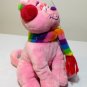 Commonwealth Pink Cat Plush Kitten RARE Stuffed Animal w Earmuffs Scarf 7" Kitty