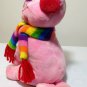Commonwealth Pink Cat Plush Kitten RARE Stuffed Animal w Earmuffs Scarf 7" Kitty