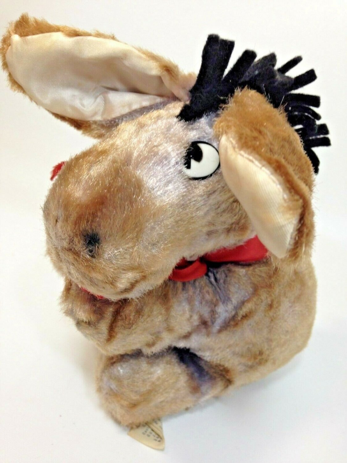 Vintage Eeyore Swedlin Plush Disney Brown Stuffed Winnie The Pooh Red Ribbon