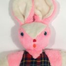 Vintage Bunny Rabbit Pink White Plush Bleyer Industries Plaid Soft Toy 18" Vintage Bunny Rabbit Pink White Plush Bleyer Industries Plaid Soft Toy 18"