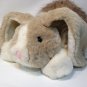 FIESTA Bunny Rabbit Plush Gray White Furry Stuffed Animal Lying 21" Lop Eared