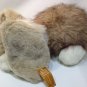 FIESTA Bunny Rabbit Plush Gray White Furry Stuffed Animal Lying 21" Lop Eared