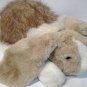 FIESTA Bunny Rabbit Plush Gray White Furry Stuffed Animal Lying 21" Lop Eared