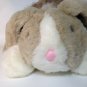 FIESTA Bunny Rabbit Plush Gray White Furry Stuffed Animal Lying 21" Lop Eared
