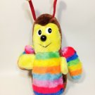 Vintage BUMBLE BEE Plush Stuffed Rainbow Animal Brown BJ Toy Co 10" Pink Feet