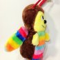 Vintage BUMBLE BEE Plush Stuffed Rainbow Animal Brown BJ Toy Co 10" Pink Feet