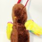 Vintage BUMBLE BEE Plush Stuffed Rainbow Animal Brown BJ Toy Co 10" Pink Feet