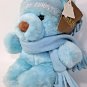 Dakin Blue CUDDLES Teddy Bear Plush Baby's First Christmas with Hat Scarf Tag 8"