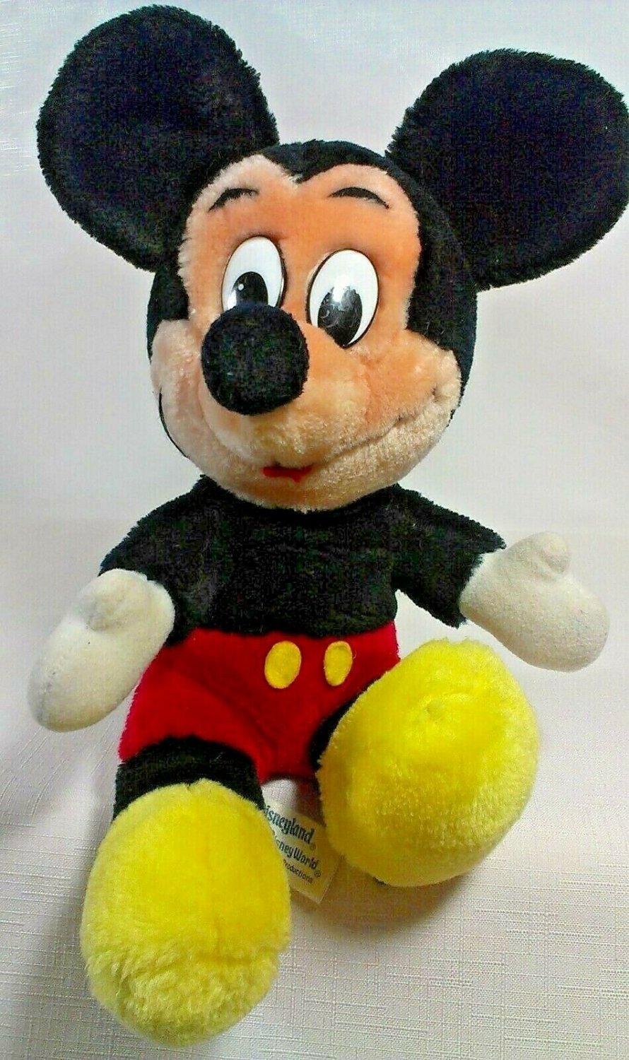 Mickey Mouse Stuffed Plush Doll Disney World Disneyland 12 Vintage Toy