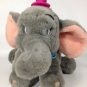 Disney Elephant DUMBO Plush Gray Stuffed Animal Grey Bean Bag Toy 12" Red Hat