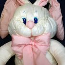 Commonwealth Hot Puffs Bunny Rabbit Plush Puffalump White Pink Stuffed Animal