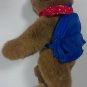 Vermont Teddy Bear Plush Brown Grizzly BackPack Jointed Stuffed Animal Blue 1988