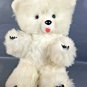 Vintage White Teddy Bear Plush Parisi Creations Furry Stuffed Animal 16" Claws