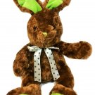 Bunny Rabbit Plush Atico Brown Green Stuffed Animal Hare Polka Dot Bow Toy 12" Bunny Rabbit Plush Atico Brown Green Stuffed Animal Hare Polka Dot Bow Toy 12"