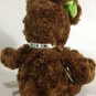 Bunny Rabbit Plush Atico Brown Green Stuffed Animal Hare Polka Dot Bow Toy 12"