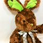 Bunny Rabbit Plush Atico Brown Green Stuffed Animal Hare Polka Dot Bow Toy 12"