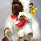 White Ape Gorilla Monkey Goffa Plush Mother & Baby Large Furry Animal 15" Tag