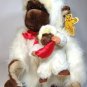 White Ape Gorilla Monkey Goffa Plush Mother & Baby Large Furry Animal 15" Tag