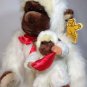 White Ape Gorilla Monkey Goffa Plush Mother & Baby Large Furry Animal 15" Tag