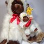 White Ape Gorilla Monkey Goffa Plush Mother & Baby Large Furry Animal 15" Tag