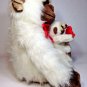 White Ape Gorilla Monkey Goffa Plush Mother & Baby Large Furry Animal 15" Tag
