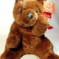 Fiesta Teddy Bear Plush Brown 11" Sitting Paw Bear Grizzly Stuffed Animal w/ Bow