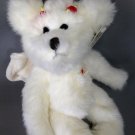 Wishpets Angelica White Teddy Bear Plush Angel Wings Red Roses 1999 -12"
