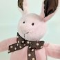 Mary Meyer Pink Bunny Rabbit Plush Bean Bag Stuffed Animal Spotted Bow Tie 8"