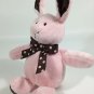 Mary Meyer Pink Bunny Rabbit Plush Bean Bag Stuffed Animal Spotted Bow Tie 8"