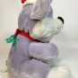Vintage Plush Mouse Grey Stuffed Animal Gray Holiday Christmas Hat & Scarf 10.5"