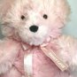 Oshko Pink Teddy Bear Soft Furry Stuffed Animal w Sweet love Ribbon Bow 12"