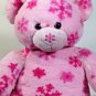 Build a Bear Pink Teddy Plush SNOWFLAKES Winter Flurry Hugs Stuffed Animal Toy