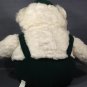 Vintage White Teddy Bear Plush Elite Toys RARE 20" Green Corduroy Overalls